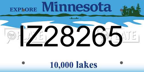 IZ28265 Minnesota License Plate