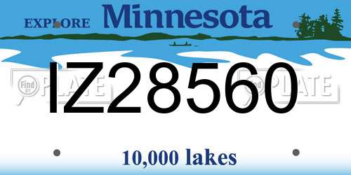 IZ28560 Minnesota License Plate