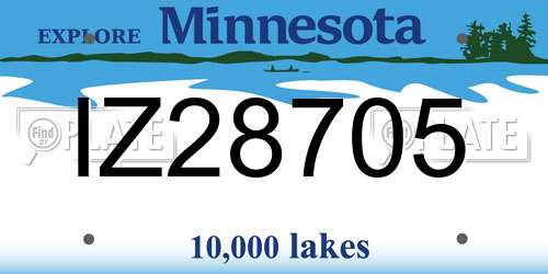 IZ28705 Minnesota License Plate