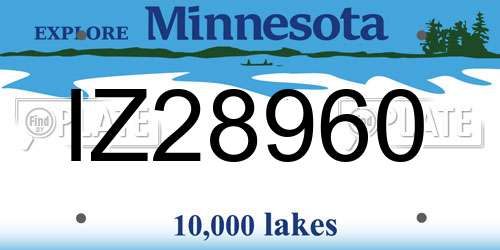 IZ28960 Minnesota License Plate