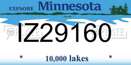 IZ29160 Minnesota License Plate