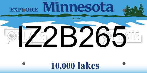 IZ2B265 Minnesota License Plate