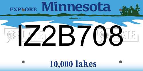 IZ2B708 Minnesota License Plate