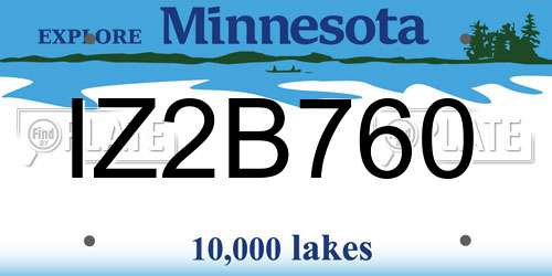 IZ2B760 Minnesota License Plate