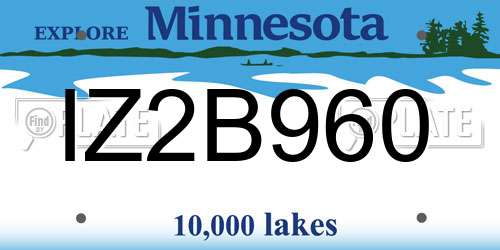IZ2B960 Minnesota License Plate