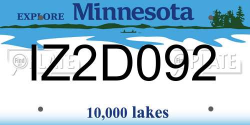 IZ2D092 Minnesota License Plate