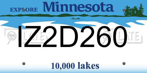 IZ2D260 Minnesota License Plate