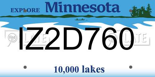 IZ2D760 Minnesota License Plate