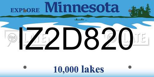 IZ2D820 Minnesota License Plate