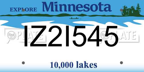 IZ2I545 Minnesota License Plate