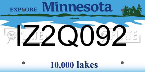 IZ2Q092 Minnesota License Plate