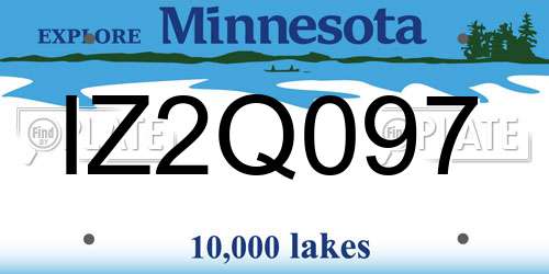 IZ2Q097 Minnesota License Plate