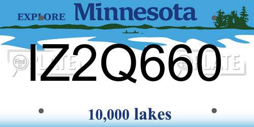 IZ2Q660 Minnesota License Plate
