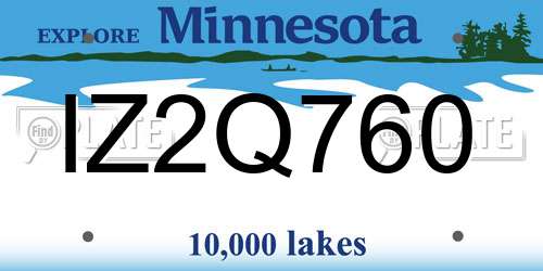 IZ2Q760 Minnesota License Plate
