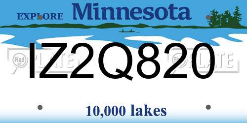 IZ2Q820 Minnesota License Plate