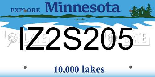 IZ2S205 Minnesota License Plate
