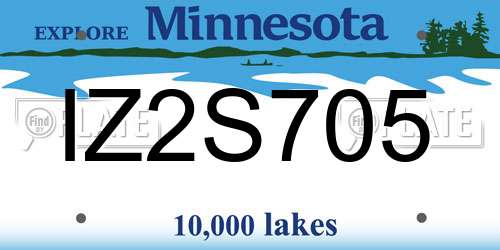 IZ2S705 Minnesota License Plate