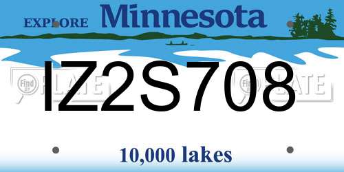 IZ2S708 Minnesota License Plate