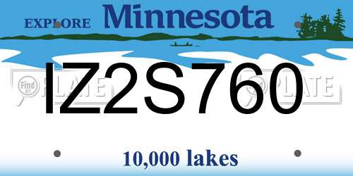 IZ2S760 Minnesota License Plate