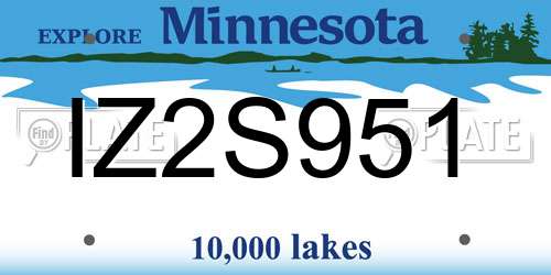 IZ2S951 Minnesota License Plate