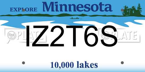 IZ2T6S Minnesota License Plate