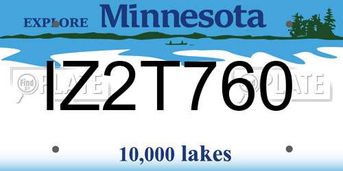 IZ2T760 Minnesota License Plate