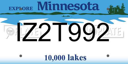 IZ2T992 Minnesota License Plate