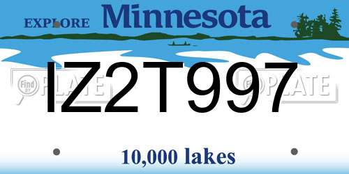 IZ2T997 Minnesota License Plate