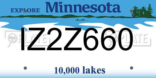 IZ2Z660 Minnesota License Plate