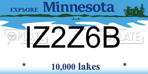 IZ2Z6B Minnesota License Plate