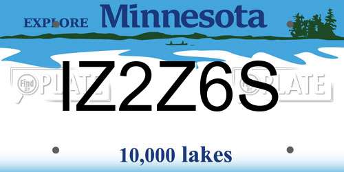 IZ2Z6S Minnesota License Plate