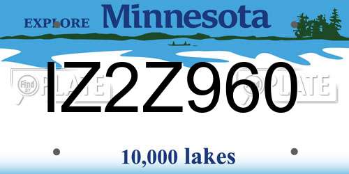 IZ2Z960 Minnesota License Plate