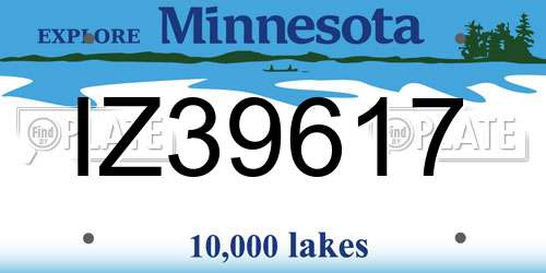 IZ39617 Minnesota License Plate