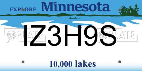 IZ3H9S Minnesota License Plate
