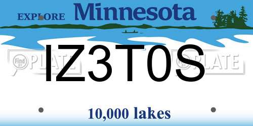 IZ3T0S Minnesota License Plate