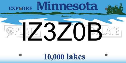 IZ3Z0B Minnesota License Plate