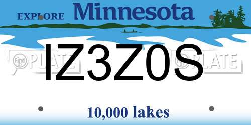 IZ3Z0S Minnesota License Plate
