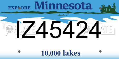 IZ45424 Minnesota License Plate