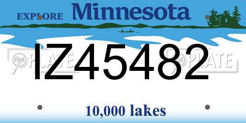 IZ45482 Minnesota License Plate