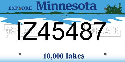 IZ45487 Minnesota License Plate