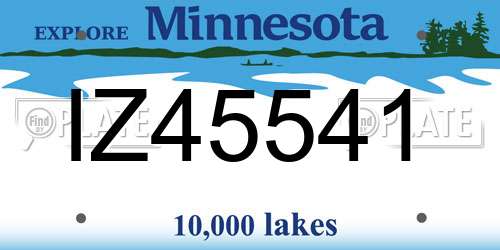 IZ45541 Minnesota License Plate
