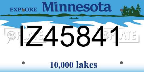 IZ45841 Minnesota License Plate