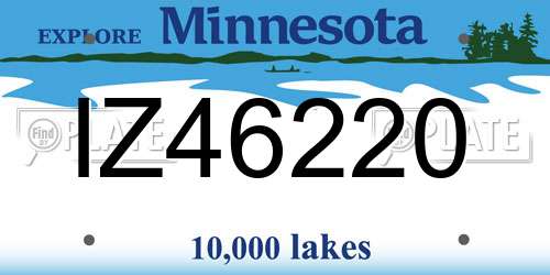 IZ46220 Minnesota License Plate