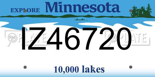IZ46720 Minnesota License Plate
