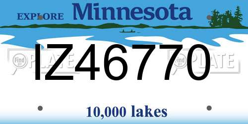 IZ46770 Minnesota License Plate