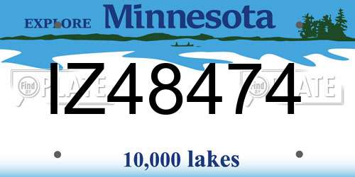 IZ48474 Minnesota License Plate
