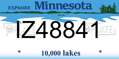 IZ48841 Minnesota License Plate
