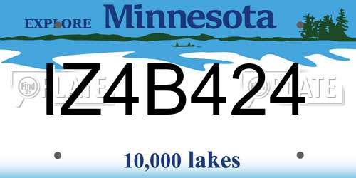 IZ4B424 Minnesota License Plate