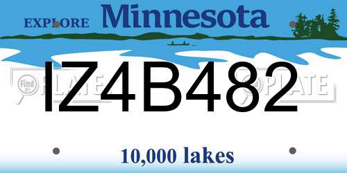 IZ4B482 Minnesota License Plate
