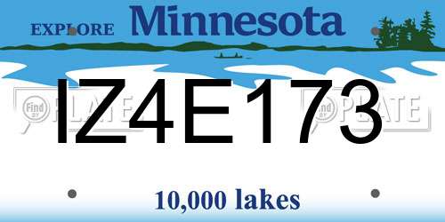 IZ4E173 Minnesota License Plate